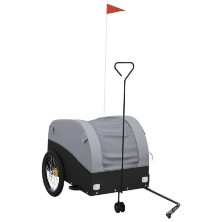vidaXL Fahrradanhänger Schwarz und Grau 45 kg Eisen