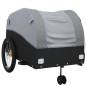 vidaXL Fahrradanhänger Schwarz und Grau 45 kg Eisen vidaXL Fahrradanhänger Schwarz und Grau 45 kg Eisen