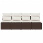 vidaXL Gartensofa mit Kissen 4-Sitzer Braun Poly Rattan vidaXL Gartensofa mit Kissen 4-Sitzer Braun Poly Rattan