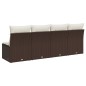 vidaXL Gartensofa mit Kissen 4-Sitzer Braun Poly Rattan vidaXL Gartensofa mit Kissen 4-Sitzer Braun Poly Rattan