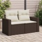 vidaXL Gartensofa mit Kissen 2-Sitzer Braun Poly Rattan vidaXL Gartensofa mit Kissen 2-Sitzer Braun Poly Rattan