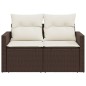 vidaXL Gartensofa mit Kissen 2-Sitzer Braun Poly Rattan vidaXL Gartensofa mit Kissen 2-Sitzer Braun Poly Rattan