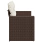 vidaXL Gartensofa mit Kissen 2-Sitzer Braun Poly Rattan vidaXL Gartensofa mit Kissen 2-Sitzer Braun Poly Rattan