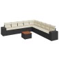 vidaXL 10-tlg. Garten-Sofagarnitur mit Kissen Schwarz Poly Rattan vidaXL 10-tlg. Garten-Sofagarnitur mit Kissen Schwarz Poly Rattan