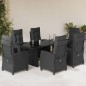 vidaXL 7-tlg. Garten-Essgruppe mit Kissen Schwarz Poly Rattan vidaXL 7-tlg. Garten-Essgruppe mit Kissen Schwarz Poly Rattan