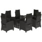 vidaXL 7-tlg. Garten-Essgruppe mit Kissen Schwarz Poly Rattan vidaXL 7-tlg. Garten-Essgruppe mit Kissen Schwarz Poly Rattan