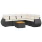 vidaXL 7-tlg. Garten-Sofagarnitur mit Kissen Schwarz Poly Rattan vidaXL 7-tlg. Garten-Sofagarnitur mit Kissen Schwarz Poly Rattan