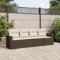 vidaXL 4-tlg. Garten-Sofagarnitur mit Kissen Braun Poly Rattan vidaXL 4-tlg. Garten-Sofagarnitur mit Kissen Braun Poly Rattan