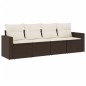 vidaXL 4-tlg. Garten-Sofagarnitur mit Kissen Braun Poly Rattan vidaXL 4-tlg. Garten-Sofagarnitur mit Kissen Braun Poly Rattan