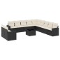 vidaXL 12-tlg. Garten-Sofagarnitur mit Kissen Schwarz Poly Rattan vidaXL 12-tlg. Garten-Sofagarnitur mit Kissen Schwarz Poly Rattan