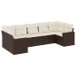 vidaXL 7-tlg. Garten-Sofagarnitur mit Kissen Braun Poly Rattan vidaXL 7-tlg. Garten-Sofagarnitur mit Kissen Braun Poly Rattan