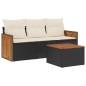vidaXL 4-tlg. Garten-Sofagarnitur mit Kissen Schwarz Poly Rattan vidaXL 4-tlg. Garten-Sofagarnitur mit Kissen Schwarz Poly Rattan