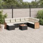 vidaXL 9-tlg. Garten-Sofagarnitur mit Kissen Schwarz Poly Rattan vidaXL 9-tlg. Garten-Sofagarnitur mit Kissen Schwarz Poly Rattan