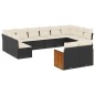 vidaXL 12-tlg. Garten-Sofagarnitur mit Kissen Schwarz Poly Rattan vidaXL 12-tlg. Garten-Sofagarnitur mit Kissen Schwarz Poly Rattan