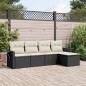 vidaXL 5-tlg. Garten-Sofagarnitur mit Kissen Schwarz Poly Rattan vidaXL 5-tlg. Garten-Sofagarnitur mit Kissen Schwarz Poly Rattan