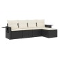 vidaXL 5-tlg. Garten-Sofagarnitur mit Kissen Schwarz Poly Rattan vidaXL 5-tlg. Garten-Sofagarnitur mit Kissen Schwarz Poly Rattan