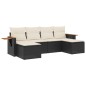 vidaXL 6-tlg. Garten-Sofagarnitur mit Kissen Schwarz Poly Rattan vidaXL 6-tlg. Garten-Sofagarnitur mit Kissen Schwarz Poly Rattan
