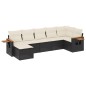 vidaXL 7-tlg. Garten-Sofagarnitur mit Kissen Schwarz Poly Rattan vidaXL 7-tlg. Garten-Sofagarnitur mit Kissen Schwarz Poly Rattan