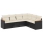 vidaXL 6-tlg. Garten-Sofagarnitur mit Kissen Schwarz Poly Rattan vidaXL 6-tlg. Garten-Sofagarnitur mit Kissen Schwarz Poly Rattan