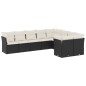 vidaXL 9-tlg. Garten-Sofagarnitur mit Kissen Schwarz Poly Rattan vidaXL 9-tlg. Garten-Sofagarnitur mit Kissen Schwarz Poly Rattan