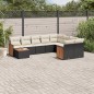vidaXL 10-tlg. Garten-Sofagarnitur mit Kissen Schwarz Poly Rattan vidaXL 10-tlg. Garten-Sofagarnitur mit Kissen Schwarz Poly Rattan