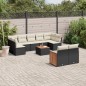vidaXL 10-tlg. Garten-Sofagarnitur mit Kissen Schwarz Poly Rattan vidaXL 10-tlg. Garten-Sofagarnitur mit Kissen Schwarz Poly Rattan