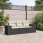 vidaXL 3-tlg. Garten-Sofagarnitur mit Kissen Schwarz Poly Rattan vidaXL 3-tlg. Garten-Sofagarnitur mit Kissen Schwarz Poly Rattan