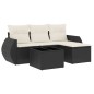 vidaXL 5-tlg. Garten-Sofagarnitur mit Kissen Schwarz Poly Rattan vidaXL 5-tlg. Garten-Sofagarnitur mit Kissen Schwarz Poly Rattan