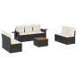 vidaXL 8-tlg. Garten-Sofagarnitur mit Kissen Schwarz Poly Rattan vidaXL 8-tlg. Garten-Sofagarnitur mit Kissen Schwarz Poly Rattan