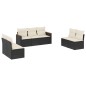 vidaXL 7-tlg. Garten-Sofagarnitur mit Kissen Schwarz Poly Rattan vidaXL 7-tlg. Garten-Sofagarnitur mit Kissen Schwarz Poly Rattan