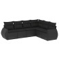 vidaXL 6-tlg. Garten-Sofagarnitur mit Kissen Schwarz Poly Rattan vidaXL 6-tlg. Garten-Sofagarnitur mit Kissen Schwarz Poly Rattan