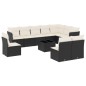 vidaXL 11-tlg. Garten-Sofagarnitur mit Kissen Schwarz Poly Rattan vidaXL 11-tlg. Garten-Sofagarnitur mit Kissen Schwarz Poly Rattan