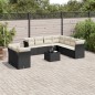 vidaXL 10-tlg. Garten-Sofagarnitur mit Kissen Schwarz Poly Rattan vidaXL 10-tlg. Garten-Sofagarnitur mit Kissen Schwarz Poly Rattan