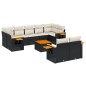 vidaXL 10-tlg. Garten-Sofagarnitur mit Kissen Schwarz Poly Rattan vidaXL 10-tlg. Garten-Sofagarnitur mit Kissen Schwarz Poly Rattan
