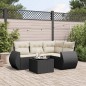 vidaXL 5-tlg. Garten-Sofagarnitur mit Kissen Schwarz Poly Rattan vidaXL 5-tlg. Garten-Sofagarnitur mit Kissen Schwarz Poly Rattan