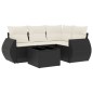 vidaXL 5-tlg. Garten-Sofagarnitur mit Kissen Schwarz Poly Rattan vidaXL 5-tlg. Garten-Sofagarnitur mit Kissen Schwarz Poly Rattan