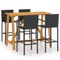 vidaXL 5-tlg. Gartenbar-Set Schwarz vidaXL 5-tlg. Gartenbar-Set Schwarz