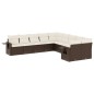 vidaXL 10-tlg. Garten-Sofagarnitur mit Kissen Braun Poly Rattan vidaXL 10-tlg. Garten-Sofagarnitur mit Kissen Braun Poly Rattan