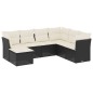 vidaXL 7-tlg. Garten-Sofagarnitur mit Kissen Schwarz Poly Rattan vidaXL 7-tlg. Garten-Sofagarnitur mit Kissen Schwarz Poly Rattan