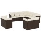 vidaXL 11-tlg. Garten-Sofagarnitur mit Kissen Braun Poly Rattan vidaXL 11-tlg. Garten-Sofagarnitur mit Kissen Braun Poly Rattan