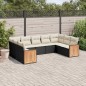 vidaXL 9-tlg. Garten-Sofagarnitur mit Kissen Schwarz Poly Rattan vidaXL 9-tlg. Garten-Sofagarnitur mit Kissen Schwarz Poly Rattan