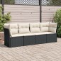 vidaXL 4-tlg. Garten-Sofagarnitur mit Kissen Schwarz Poly Rattan vidaXL 4-tlg. Garten-Sofagarnitur mit Kissen Schwarz Poly Rattan