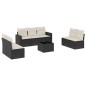 vidaXL 8-tlg. Garten-Sofagarnitur mit Kissen Schwarz Poly Rattan vidaXL 8-tlg. Garten-Sofagarnitur mit Kissen Schwarz Poly Rattan
