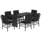 vidaXL 7-tlg. Garten-Essgruppe mit Kissen Schwarz Poly Rattan vidaXL 7-tlg. Garten-Essgruppe mit Kissen Schwarz Poly Rattan