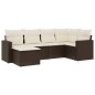 vidaXL 6-tlg. Garten-Sofagarnitur mit Kissen Braun Poly Rattan vidaXL 6-tlg. Garten-Sofagarnitur mit Kissen Braun Poly Rattan