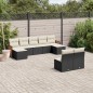 vidaXL 9-tlg. Garten-Sofagarnitur mit Kissen Schwarz Poly Rattan vidaXL 9-tlg. Garten-Sofagarnitur mit Kissen Schwarz Poly Rattan