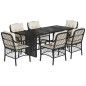 vidaXL 7-tlg. Garten-Essgruppe mit Kissen Schwarz Poly Rattan vidaXL 7-tlg. Garten-Essgruppe mit Kissen Schwarz Poly Rattan