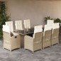 vidaXL 9-tlg. Garten-Essgruppe mit Kissen Beige Poly Rattan vidaXL 9-tlg. Garten-Essgruppe mit Kissen Beige Poly Rattan