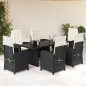 vidaXL 7-tlg. Garten-Essgruppe mit Kissen Schwarz Poly Rattan vidaXL 7-tlg. Garten-Essgruppe mit Kissen Schwarz Poly Rattan