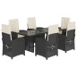 vidaXL 7-tlg. Garten-Essgruppe mit Kissen Schwarz Poly Rattan vidaXL 7-tlg. Garten-Essgruppe mit Kissen Schwarz Poly Rattan